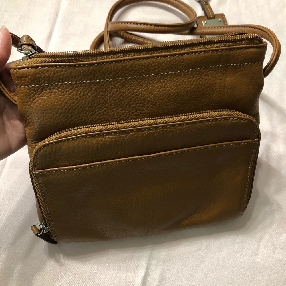 Camel colored leather Tignanello purse - Picture 2 of 3